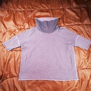 Standard James Perse Sz 2 Medium Melange Funnel Cowl‎ Neck French Terry USA made